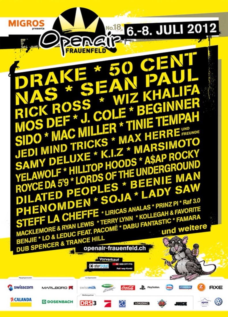 Festivalplakat Openair Frauenfeld 2012