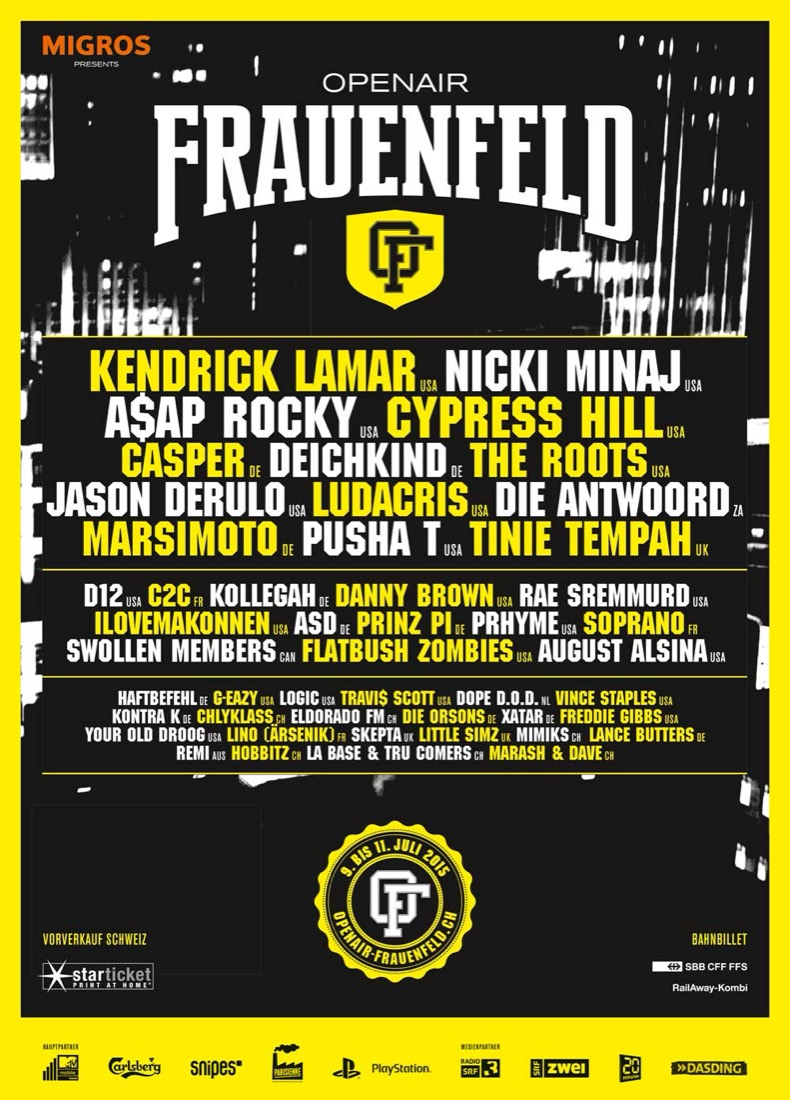 Festivalplakat Openair Frauenfeld 2015