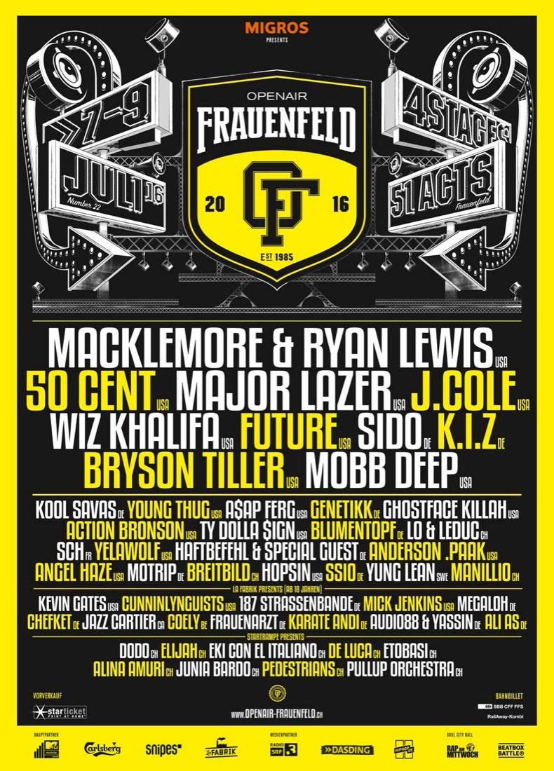 Festivalplakat Openair Frauenfeld 2016