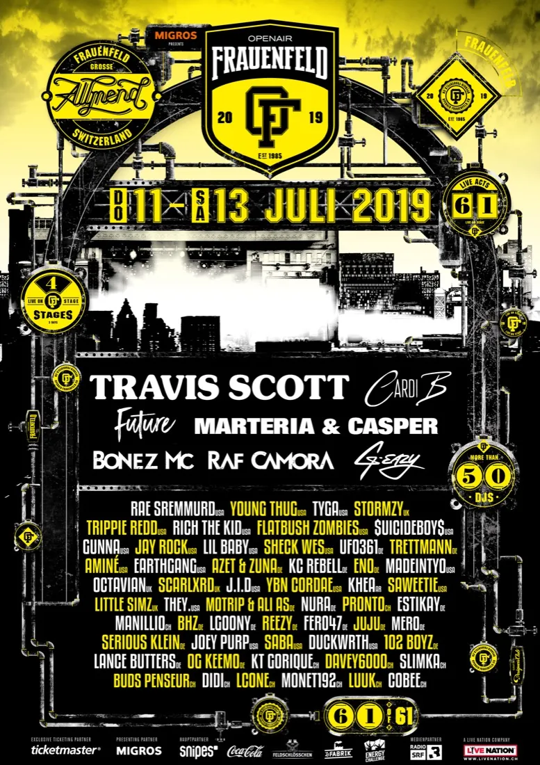 Festivalplakat Openair Frauenfeld 2019