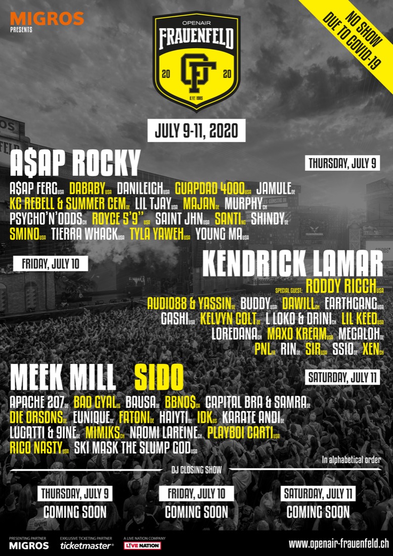 Festivalplakat Openair Frauenfeld 2020, Ausgabe fand nicht statt