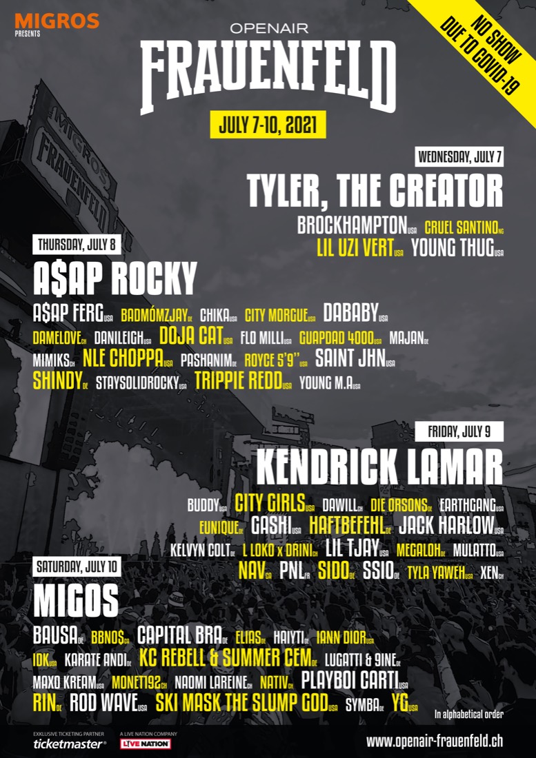 Festivalplakat Openair Frauenfeld 2021, Ausgabe fand nicht statt