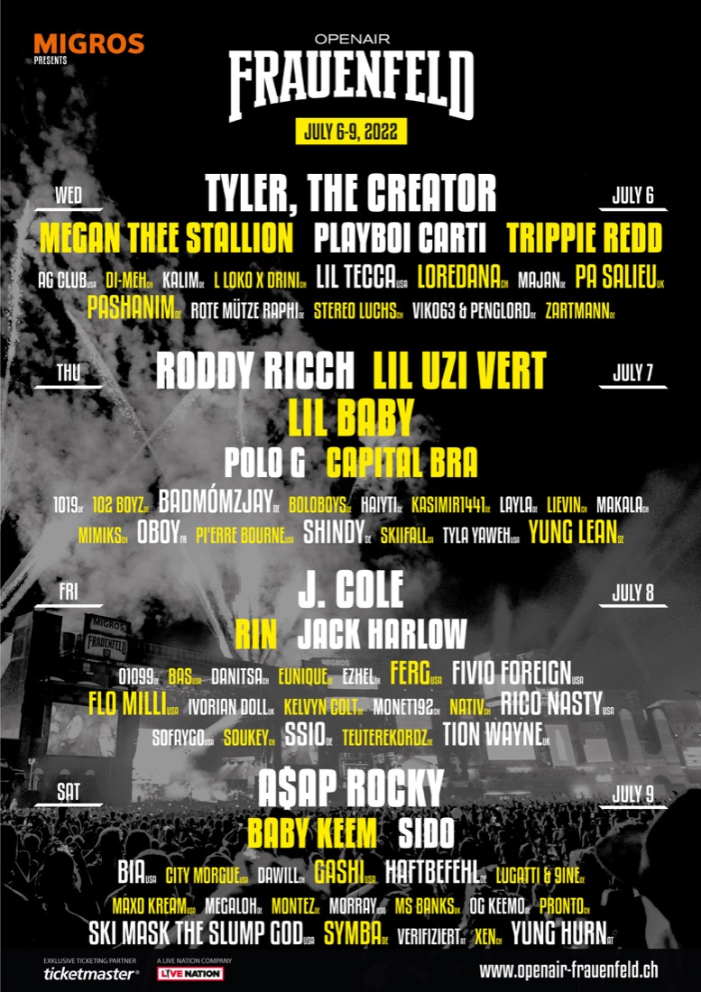 Festivalplakat Openair Frauenfeld 2022