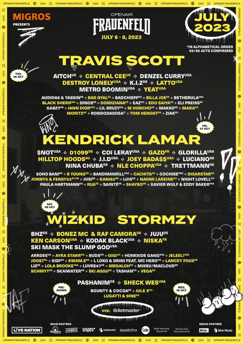 Festivalplakat Openair Frauenfeld 2023